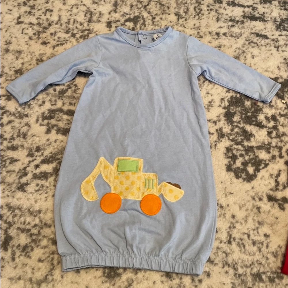 Bailey Boys Trackhoe Newborn Gown